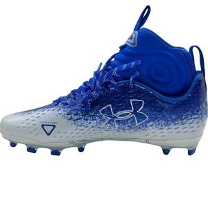 NEW Under Armour Spotlight Franchise RM Blue White Football‎ Cleats Mens Size 10